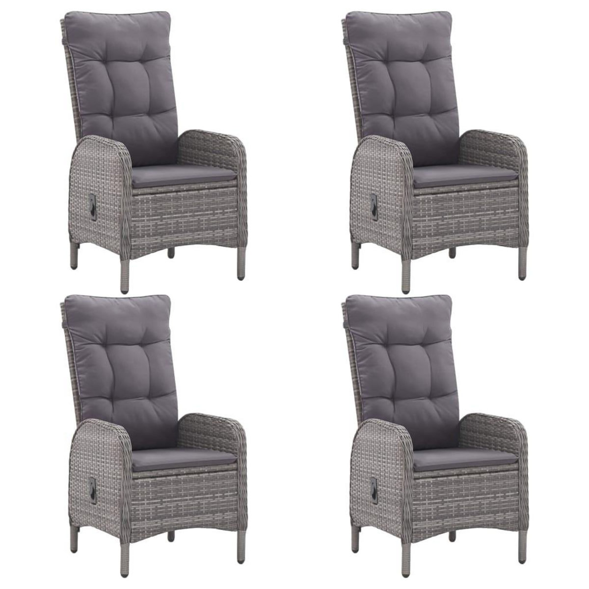 VIDAXL Ensemble a manger de jardin 5 pcs Resine tressee et acacia Gris