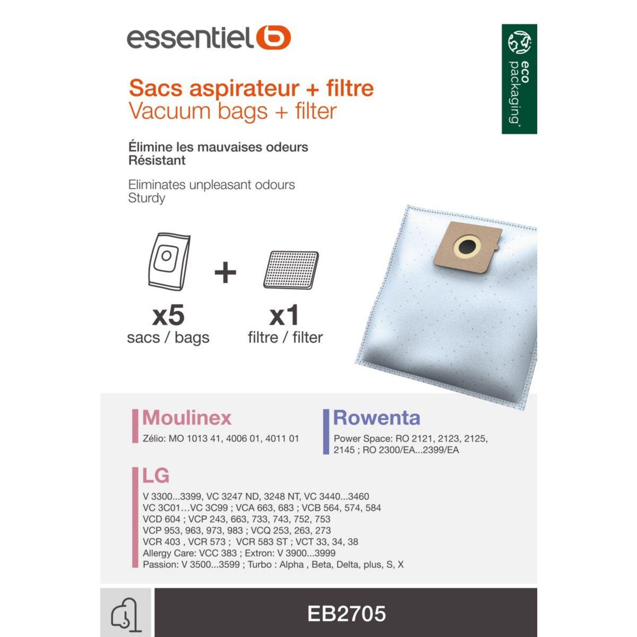 ESSENTIEL B Sac aspirateur eb2705