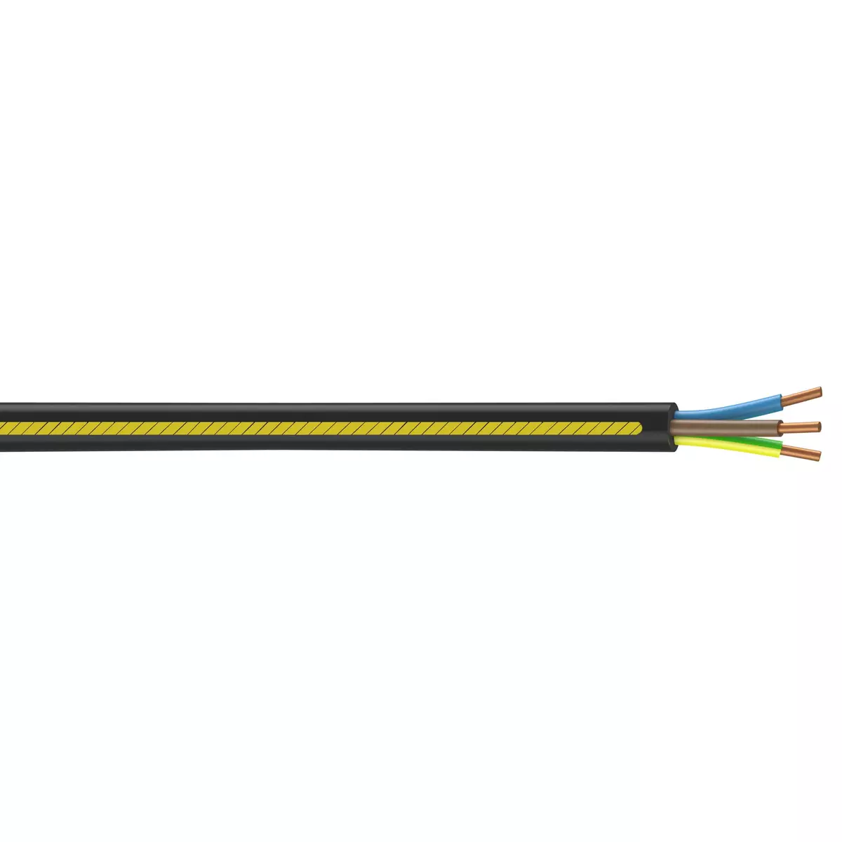 CENTRALE BRICO Câble électrique 3 G 2.5 mm² u1000r2v L.15 m, noir
