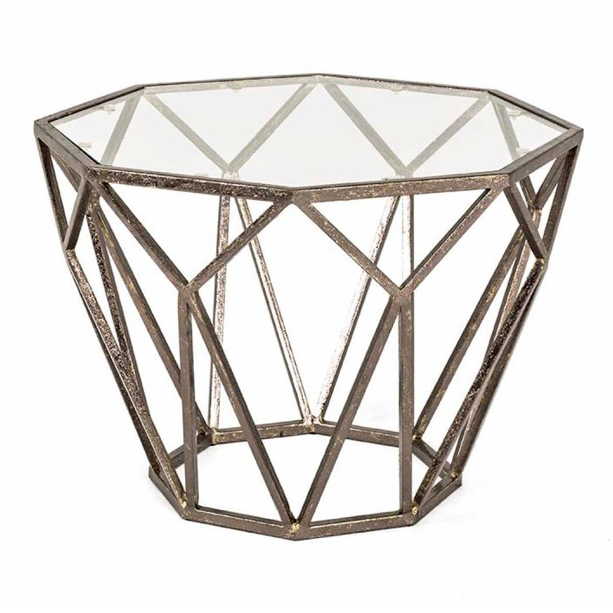 Paris Prix Table d'Appoint Design en Verre  Nila  55cm Bronze