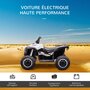 HOMCOM Quad buggy électrique enfant 12 V 3 Km/h max. effets lumineux et sonores blanc noir