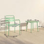 Voir la diapositive 3 : OUTSUNNY Ensemble bistro de jardin 3 pièces métal style vintage vert pastel