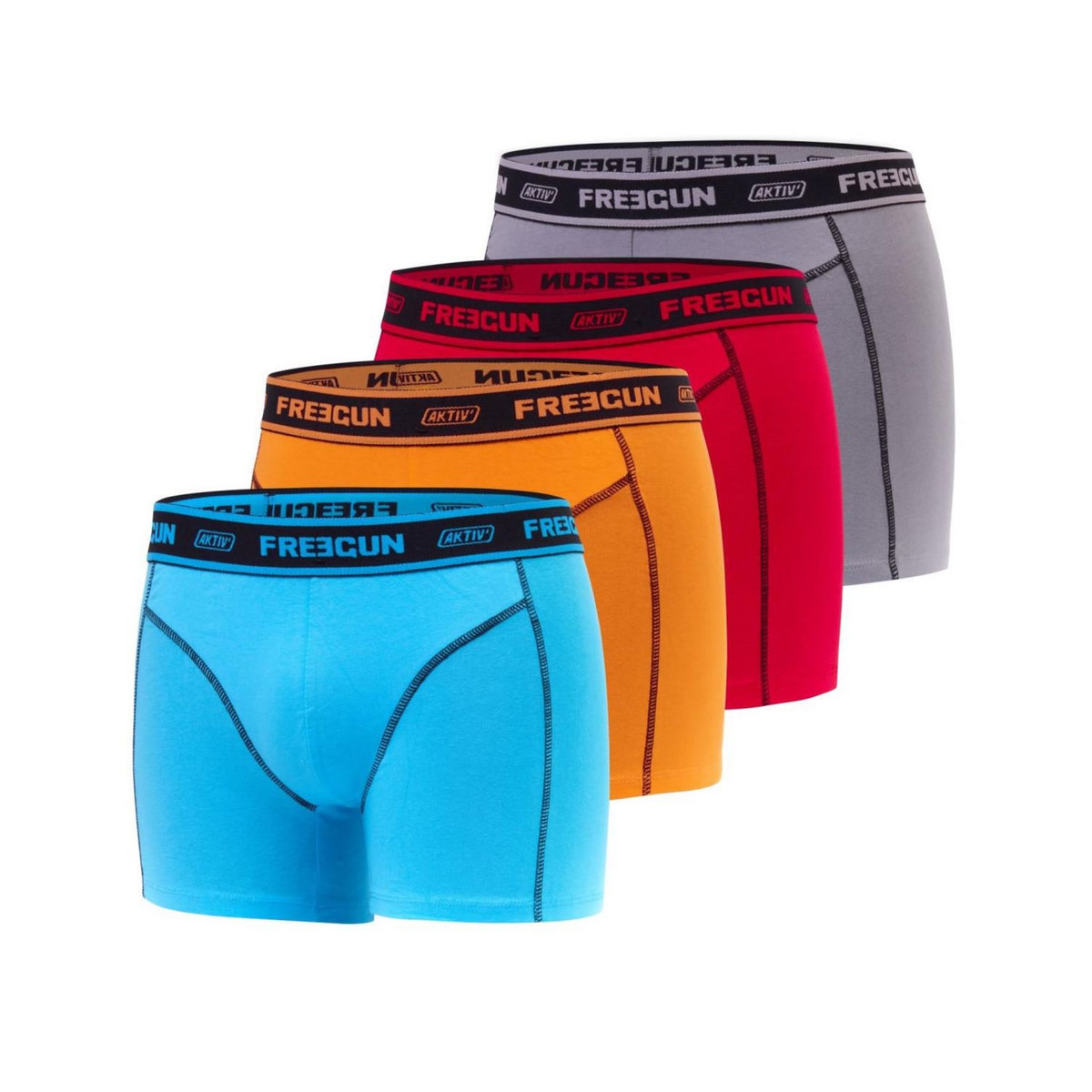 FREEGUN Lot de 4 boxers en coton homme Aktiv