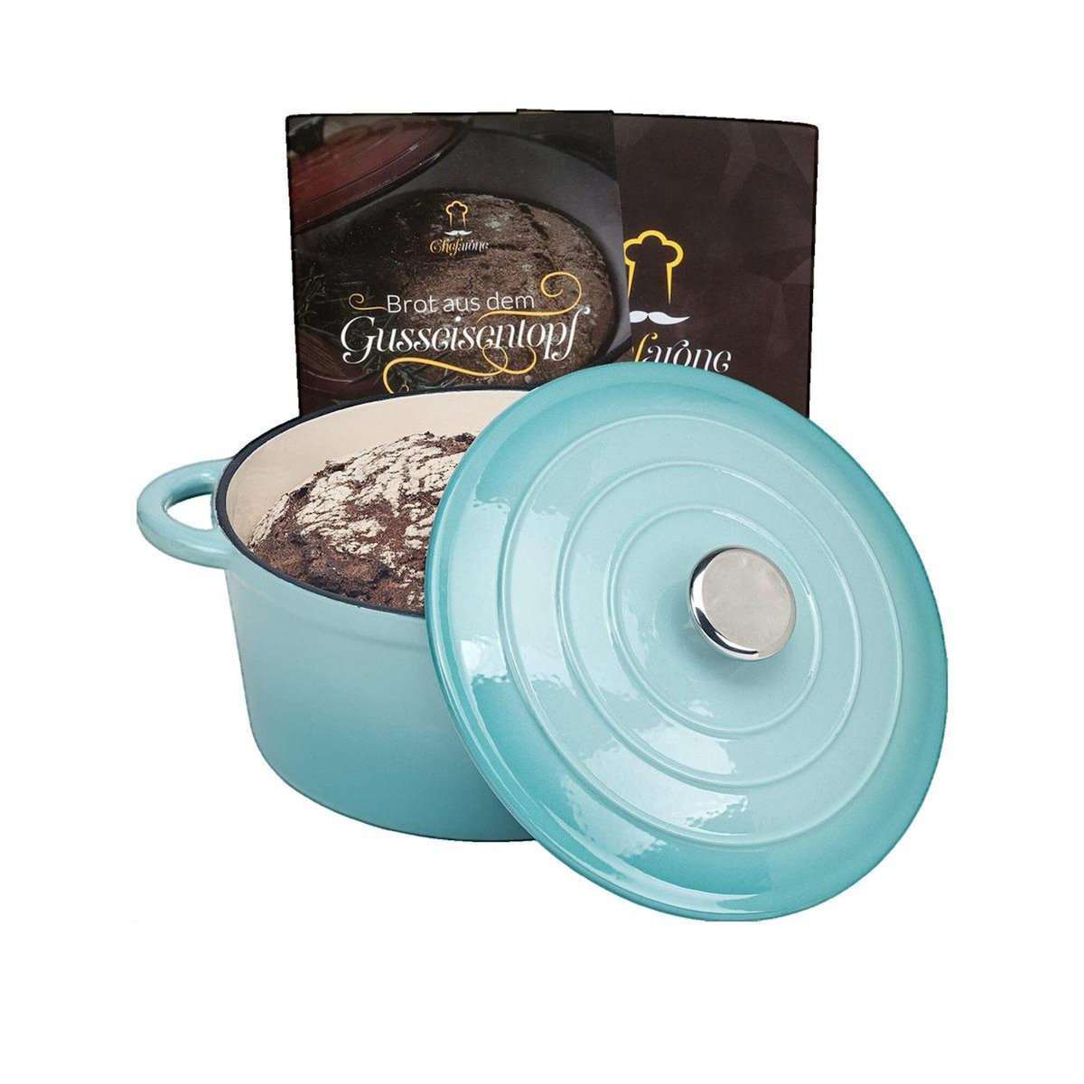 faro Cocotte Chefarone en fonte émaillée bleue 24 cm 3,5 L