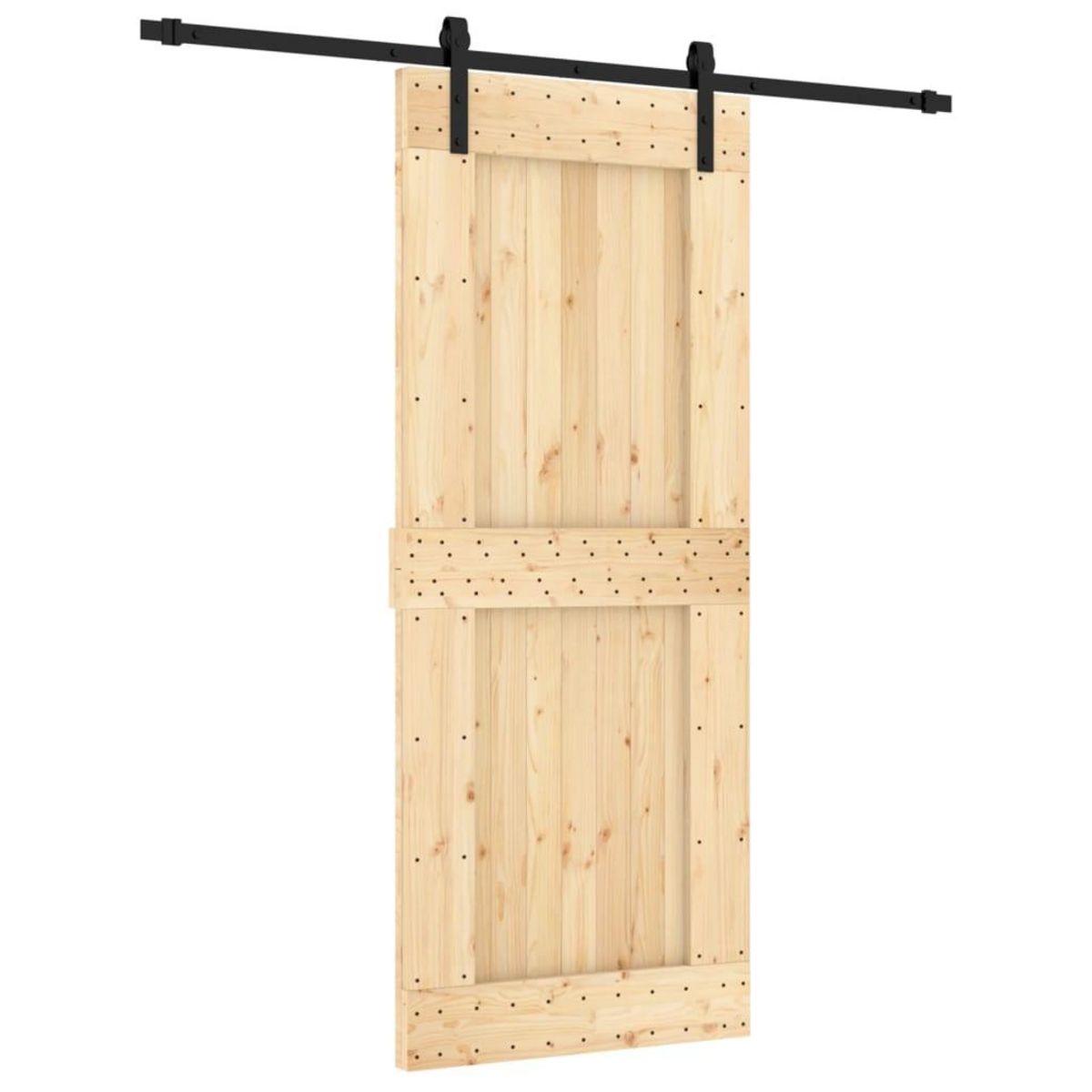 VIDAXL Porte coulissante et kit de quincaillerie 85x210 cm pin massif