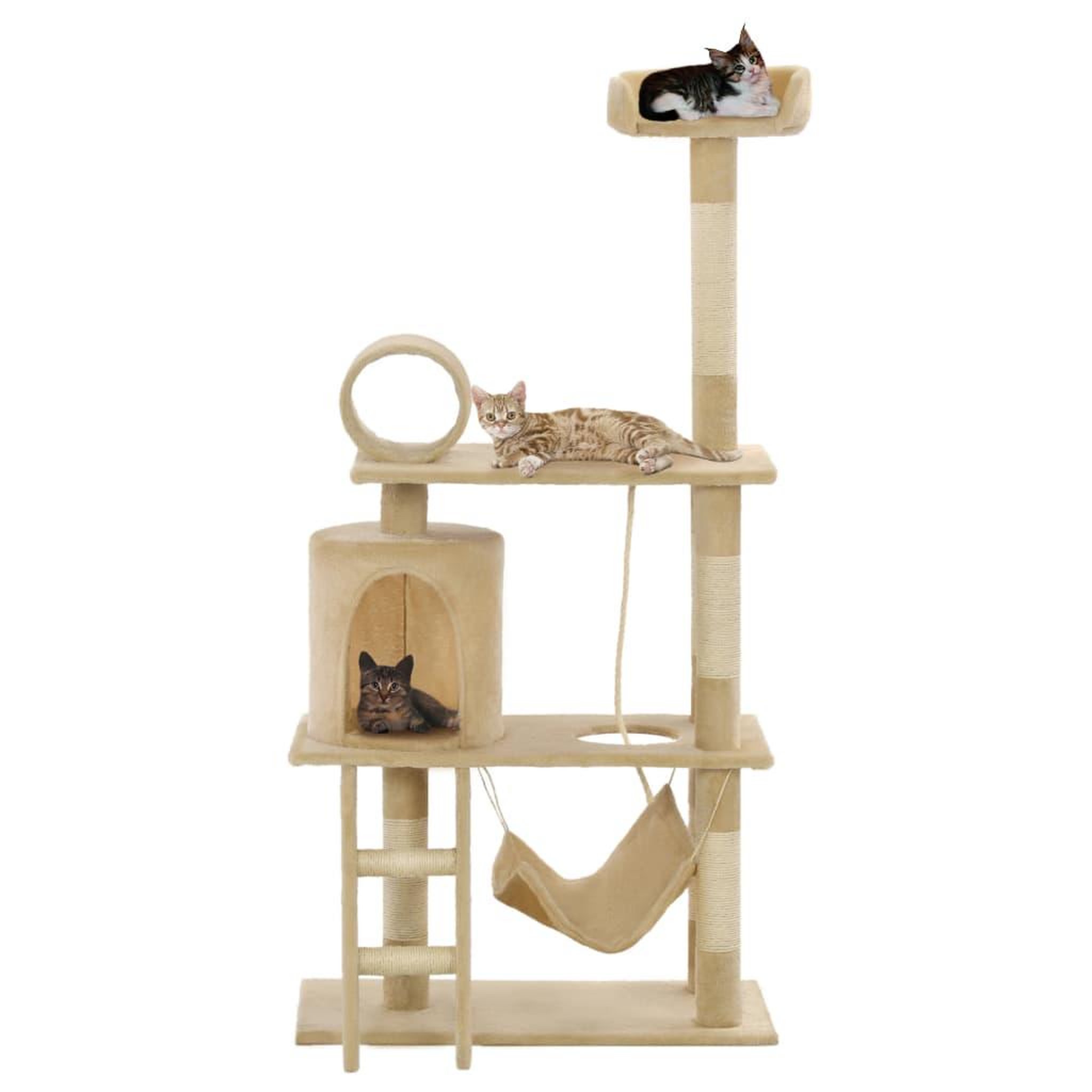 Voir la diapositive 1 : VIDAXL Arbre a chat avec griffoirs en sisal 140 cm Beige