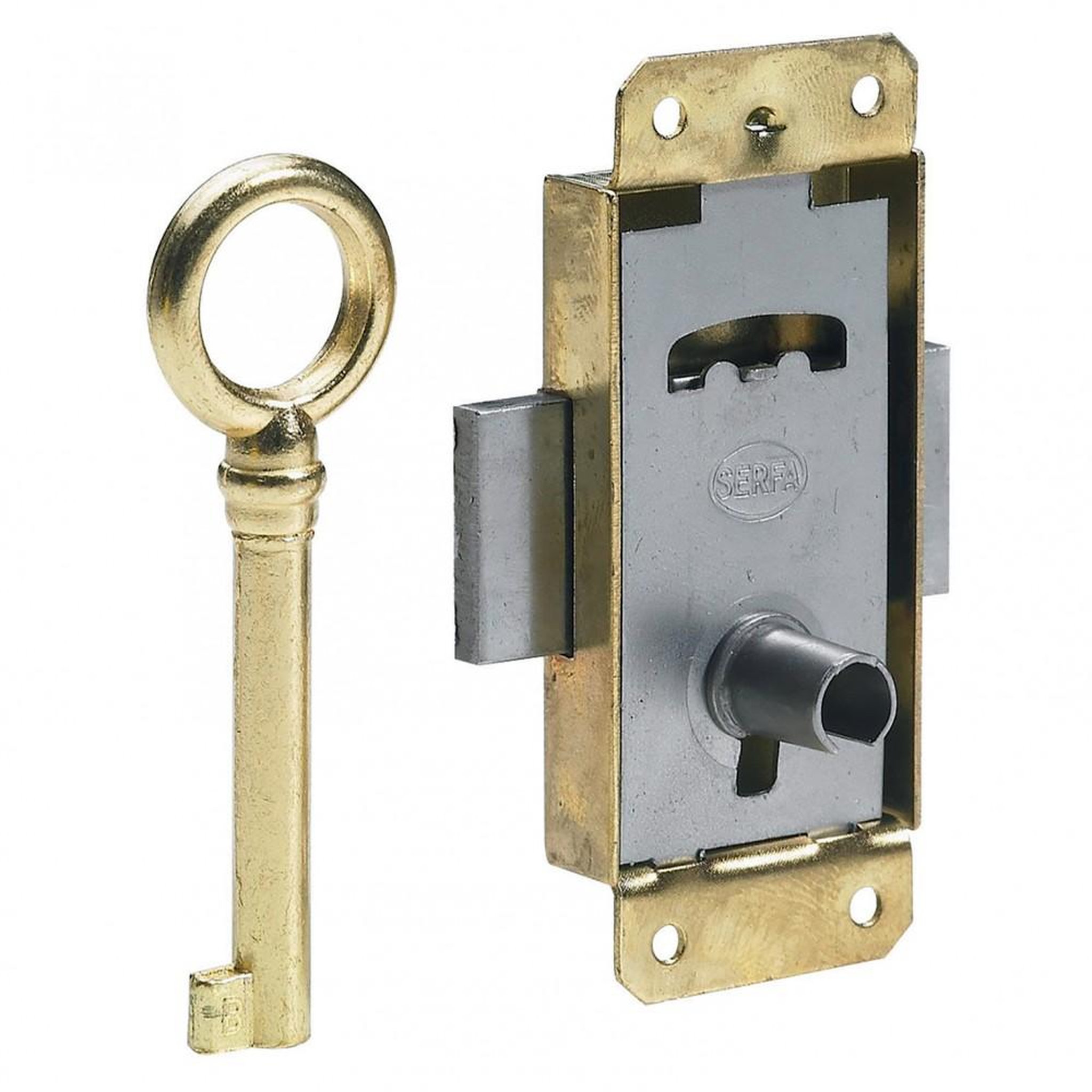 CENTRALE BRICO Serrure de meuble fer en applique HETTICH 15 mm réversible