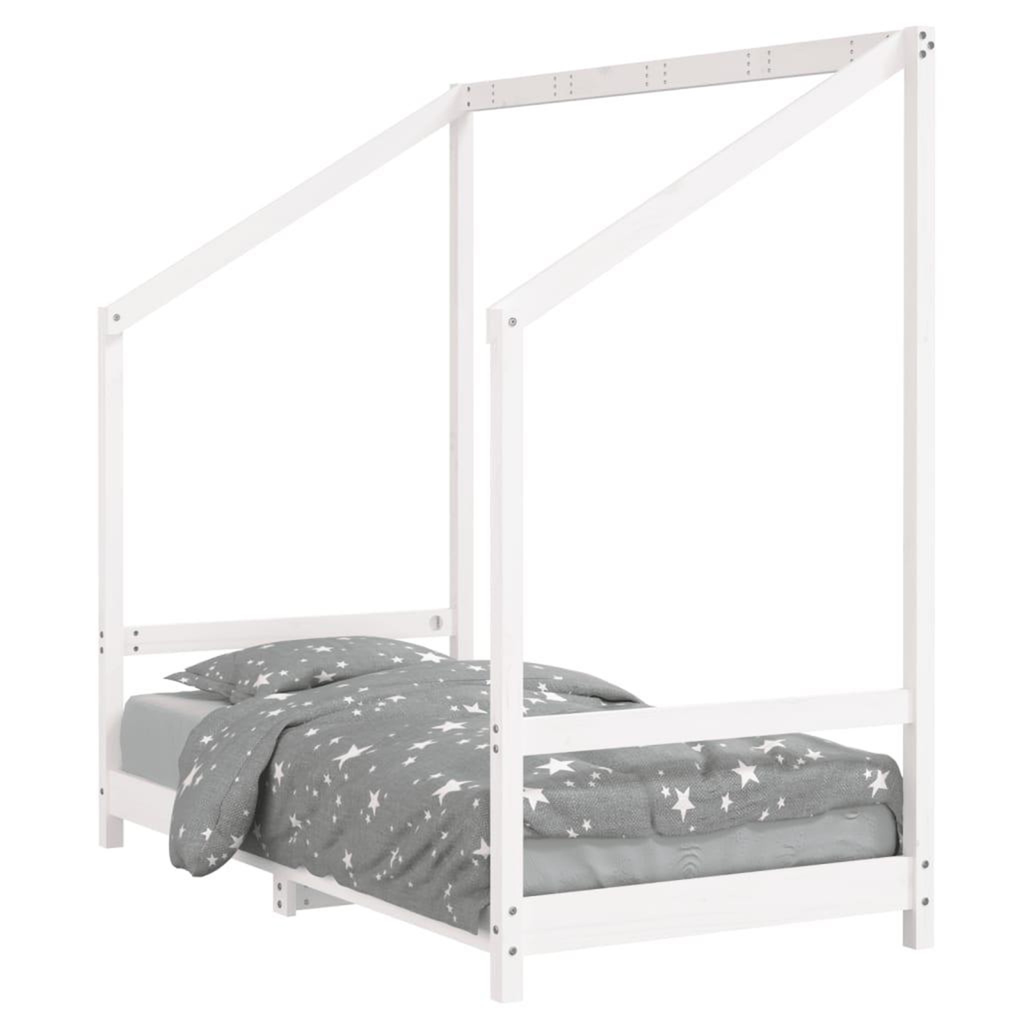 Voir la diapositive 2 : VIDAXL Cadre de lit pour enfant blanc 80x160 cm bois de pin massif