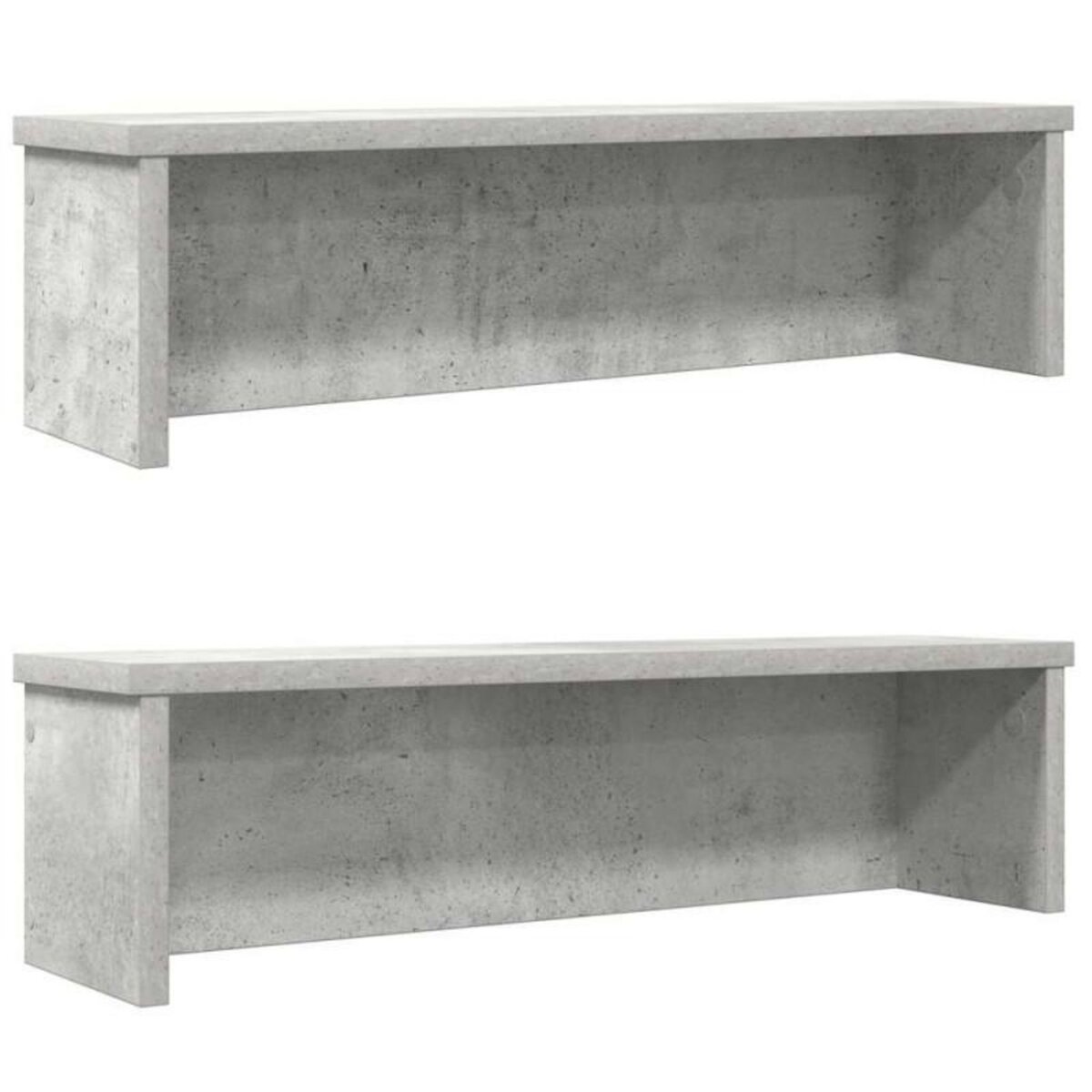 VIDAXL Étagères de cuisine empilables 2 pcs gris béton 50x15x16 cm