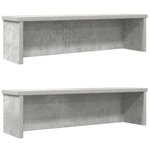 VIDAXL Étagères de cuisine empilables 2 pcs gris béton 50x15x16 cm