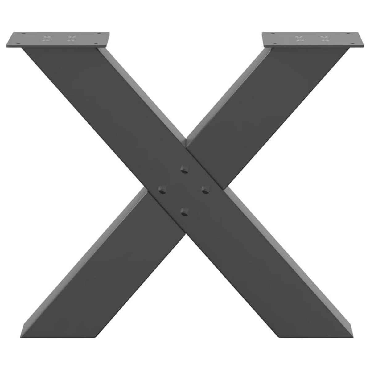 VIDAXL Pieds de table basse forme de X 2 pcs anthracite 50x(42-43) cm