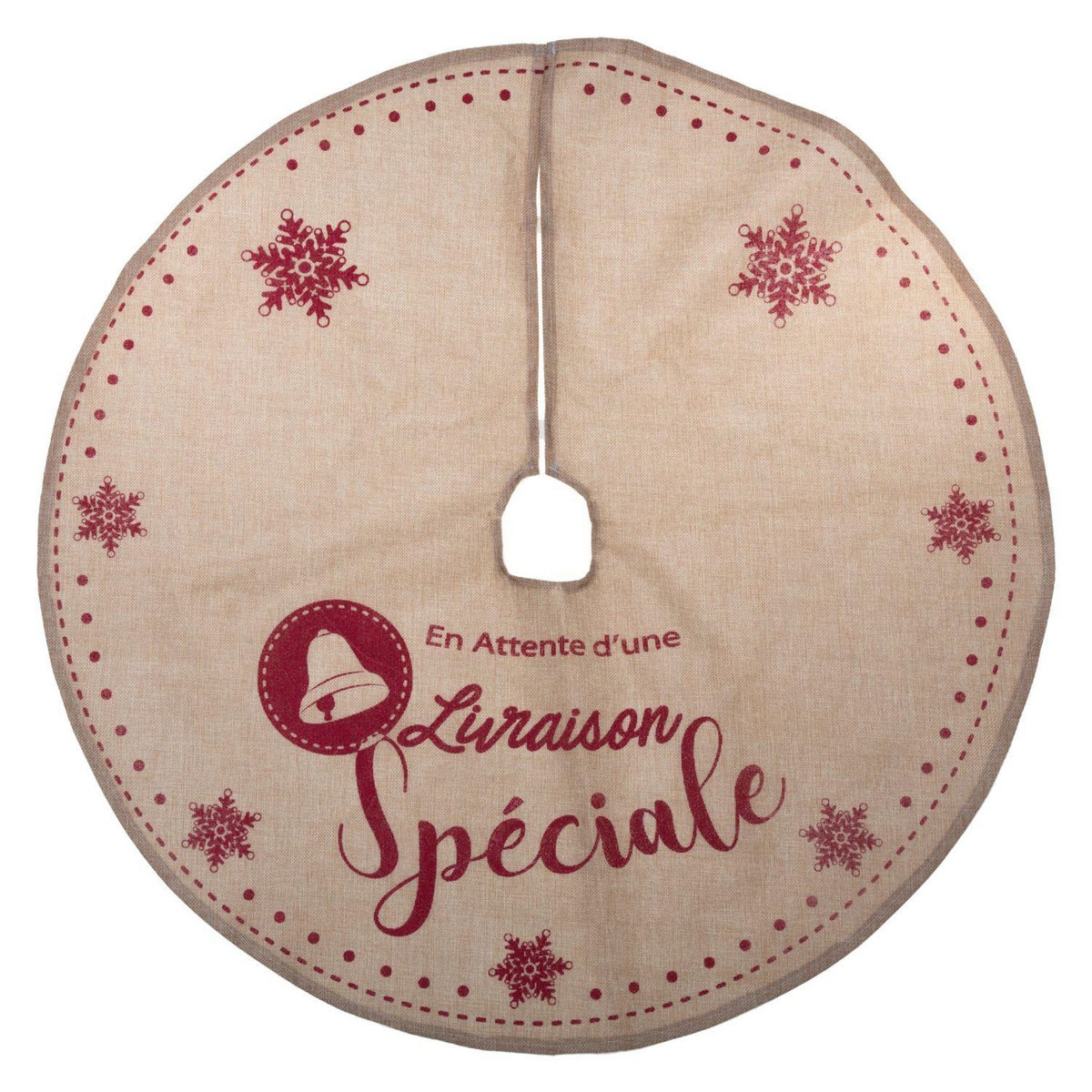 FEERIC LIGHT & CHRISTMAS Tapis pour sapin de Noël - Diam. 90 cm - Marron et rouge