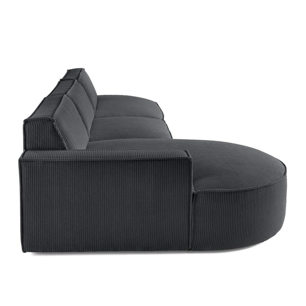 LISA DESIGN Spiaggia - canapé d'angle gauche - forme arrondie - 5 places - en velours côtelé