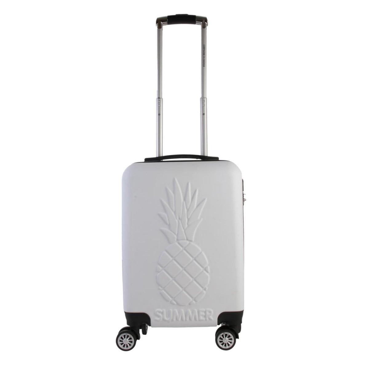 Paris Prix Valise Cabine Embossée  Ananas  52cm Blanc