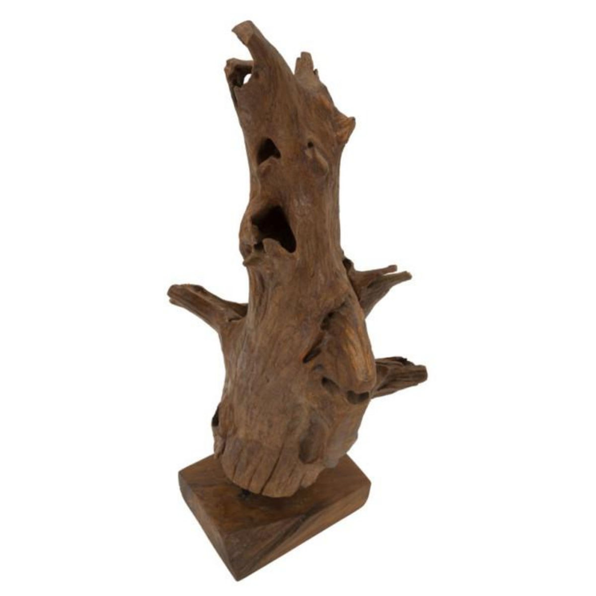 Paris Prix Objet Déco Tronc d'Arbre en Teck  Akars  64cm Naturel