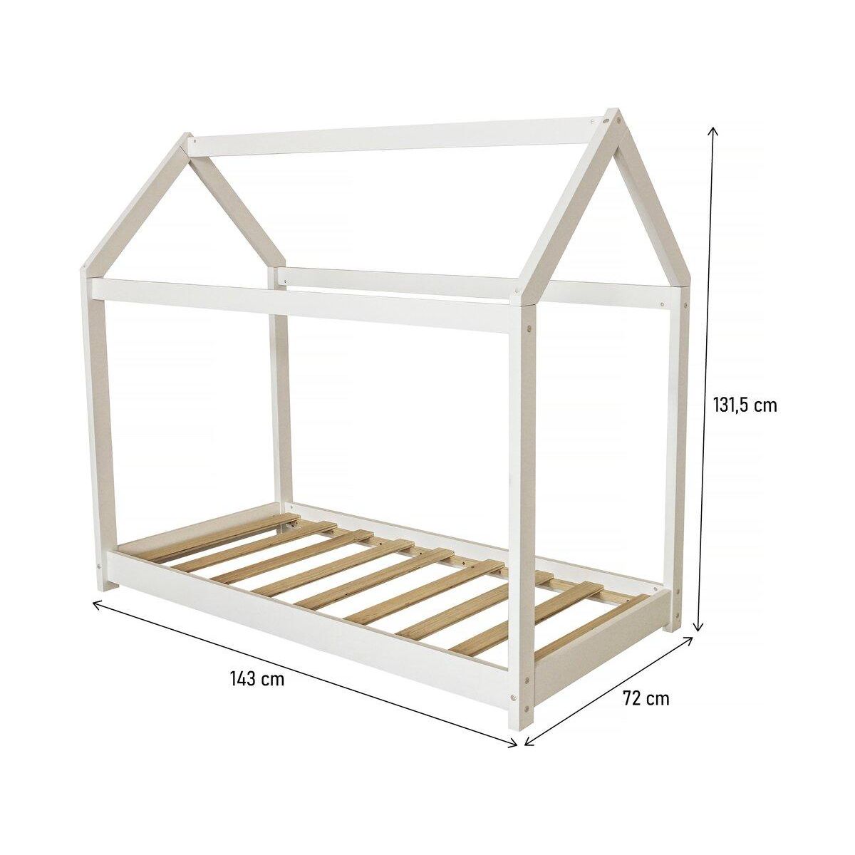 Habitat et Jardin Lit Cabane pour enfant  Camilla  - 140 x 70 cm - Blanc