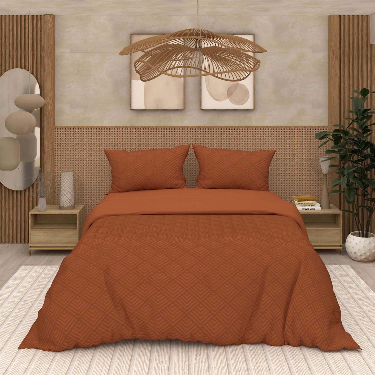 SOLEIL D'OCRE Parure housse de couette 3D microfibre GAIA, par Soleil d'Ocre