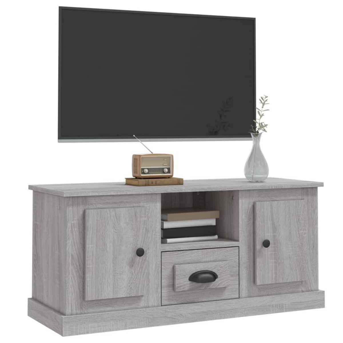 VIDAXL Meuble TV sonoma gris 100x35,5x45 cm bois d'ingenierie