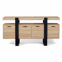 Voir la diapositive 3 : ID MARKET Buffet 160 cm PHOENIX XXL 4 portes bois et noir