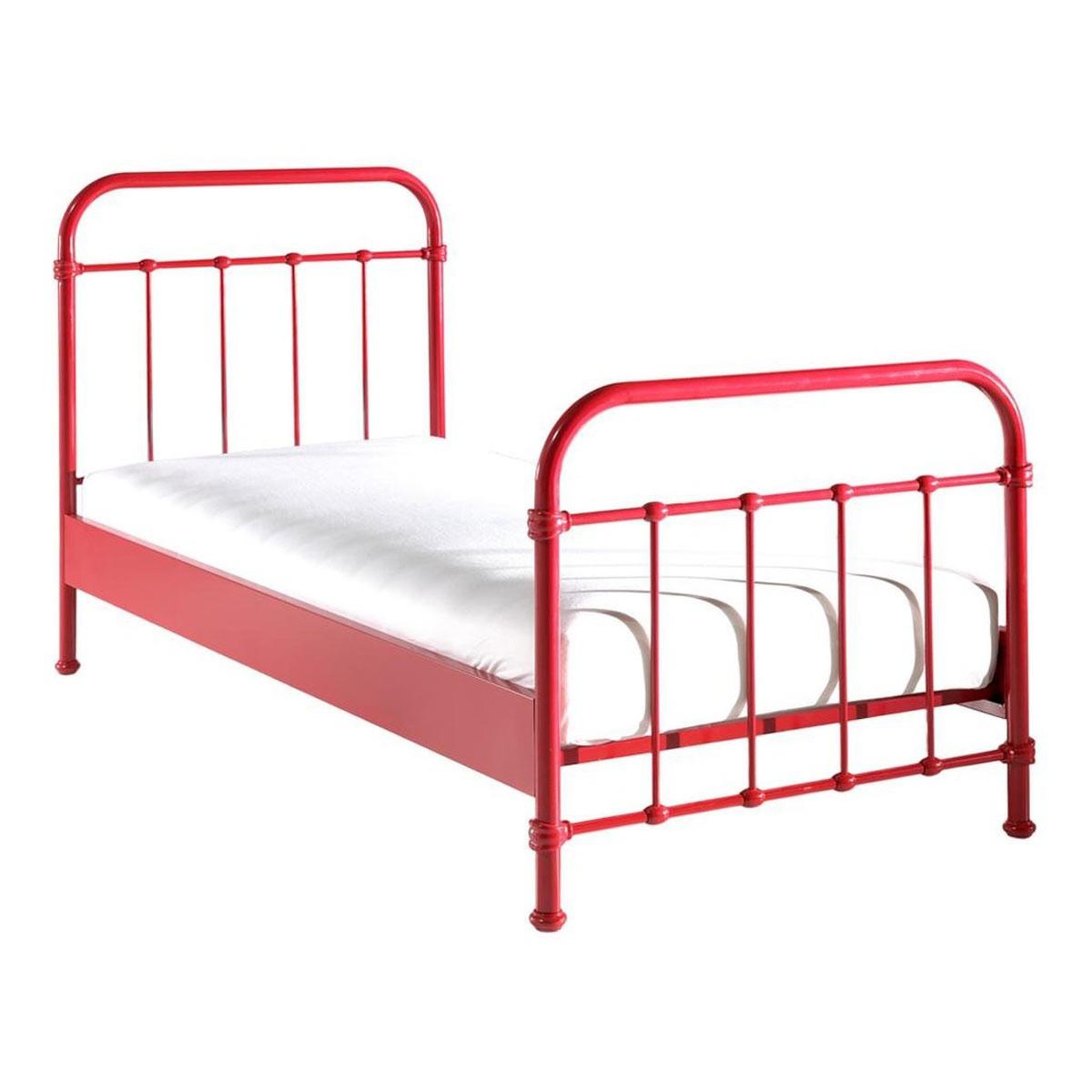 Paris Prix Lit enfant métal  new york  90x200cm rouge