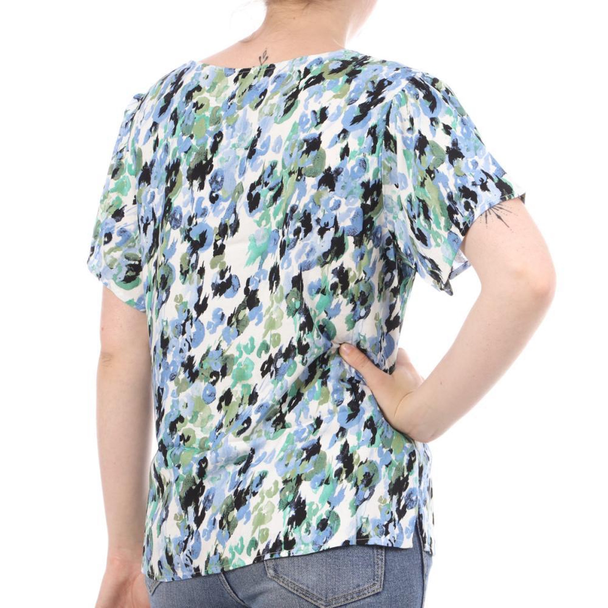 Voir la diapositive 2 : Vero Moda T-shirt Blanc à Motifs Femme Vero Moda Easy V-neck