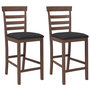 Voir la diapositive 2 : VIDAXL Tabourets de bar avec coussins 2 pcs marron bois massif d'hevea