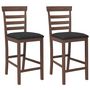 Voir la diapositive 2 : VIDAXL Tabourets de bar avec coussins 2 pcs marron bois massif d'hevea