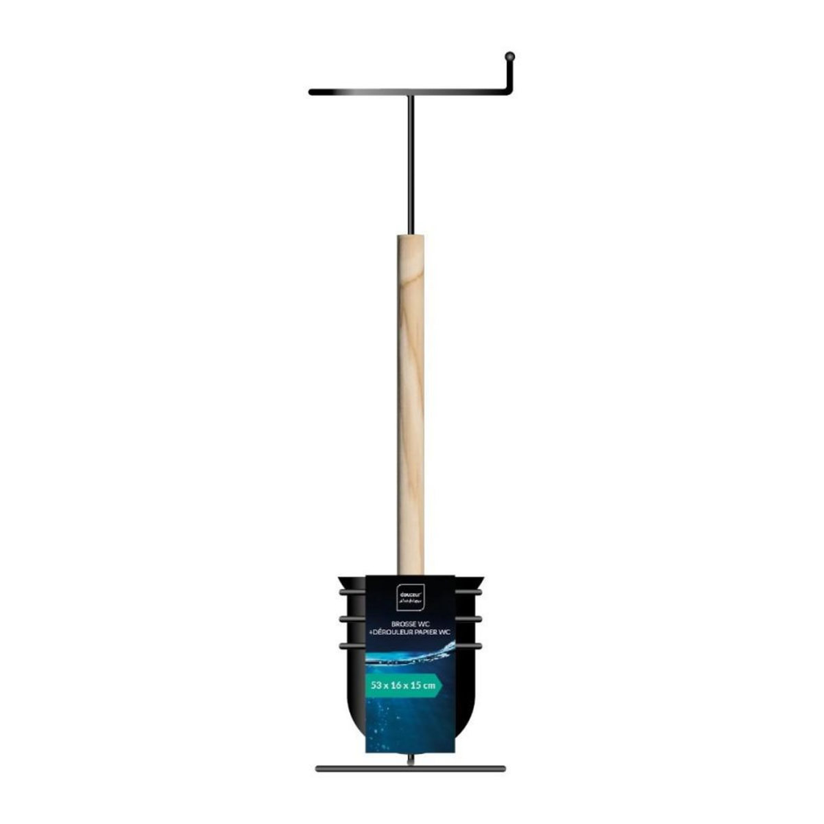 Douceur d'Intérieur Dérouleur papier WC en métal noir avec brosse