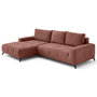 Voir la diapositive 3 : BEST MOBILIER Rimini - canapé d'angle gauche 4 places convertible avec coffre en tissu texturé