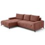 Voir la diapositive 3 : BEST MOBILIER Rimini - canapé d'angle gauche 4 places convertible avec coffre en tissu texturé