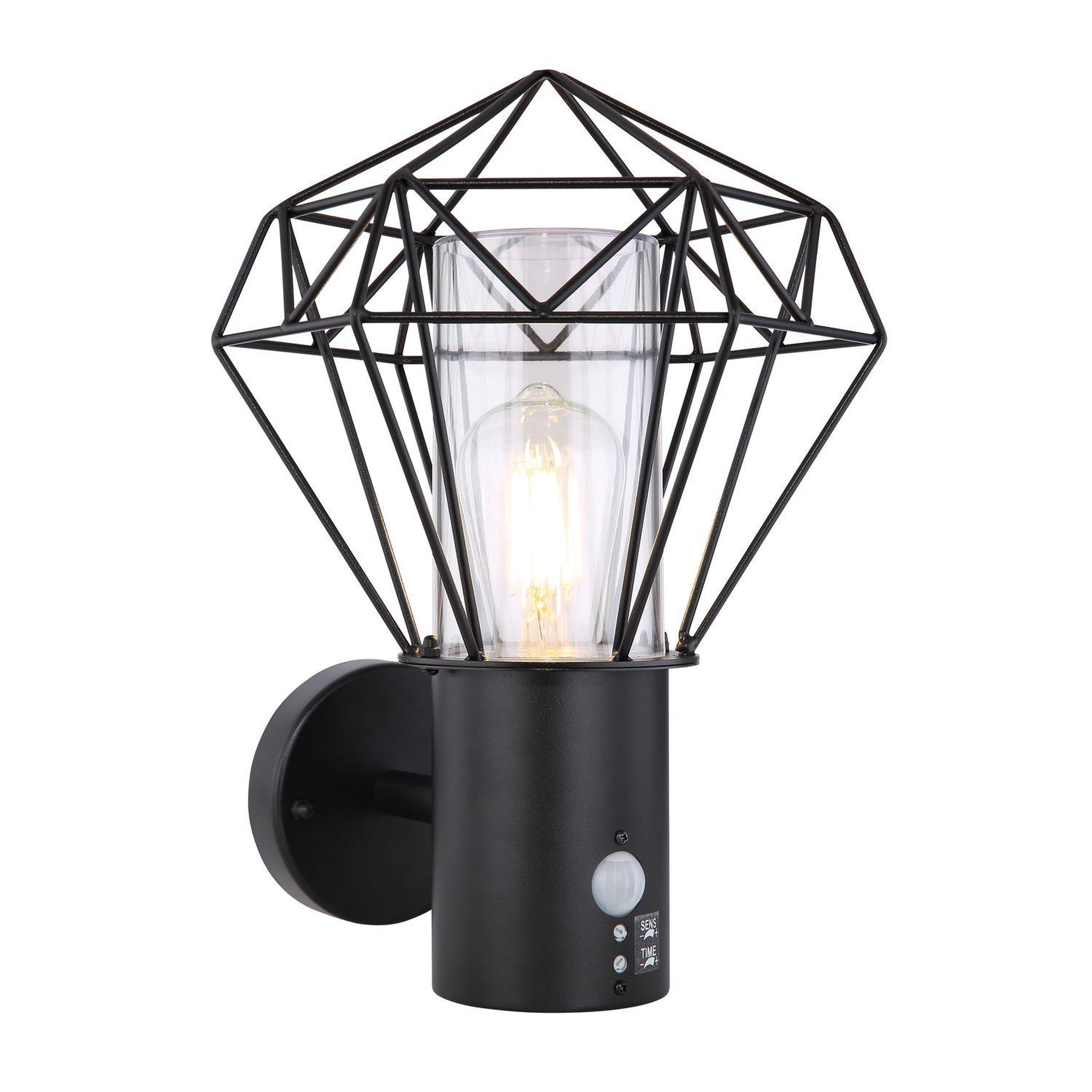 GLOBO Applique d'extérieur en Inox - H. 34 cm - Noir