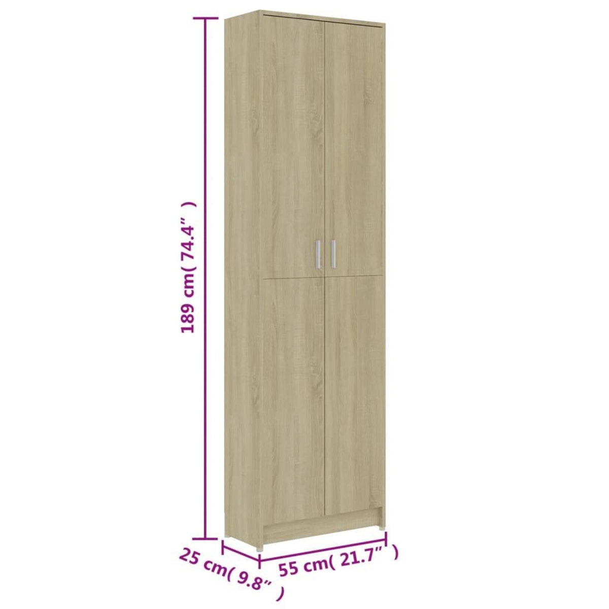 VIDAXL Garde-robe de couloir Chene sonoma 55x25x189 cm Bois ingenierie