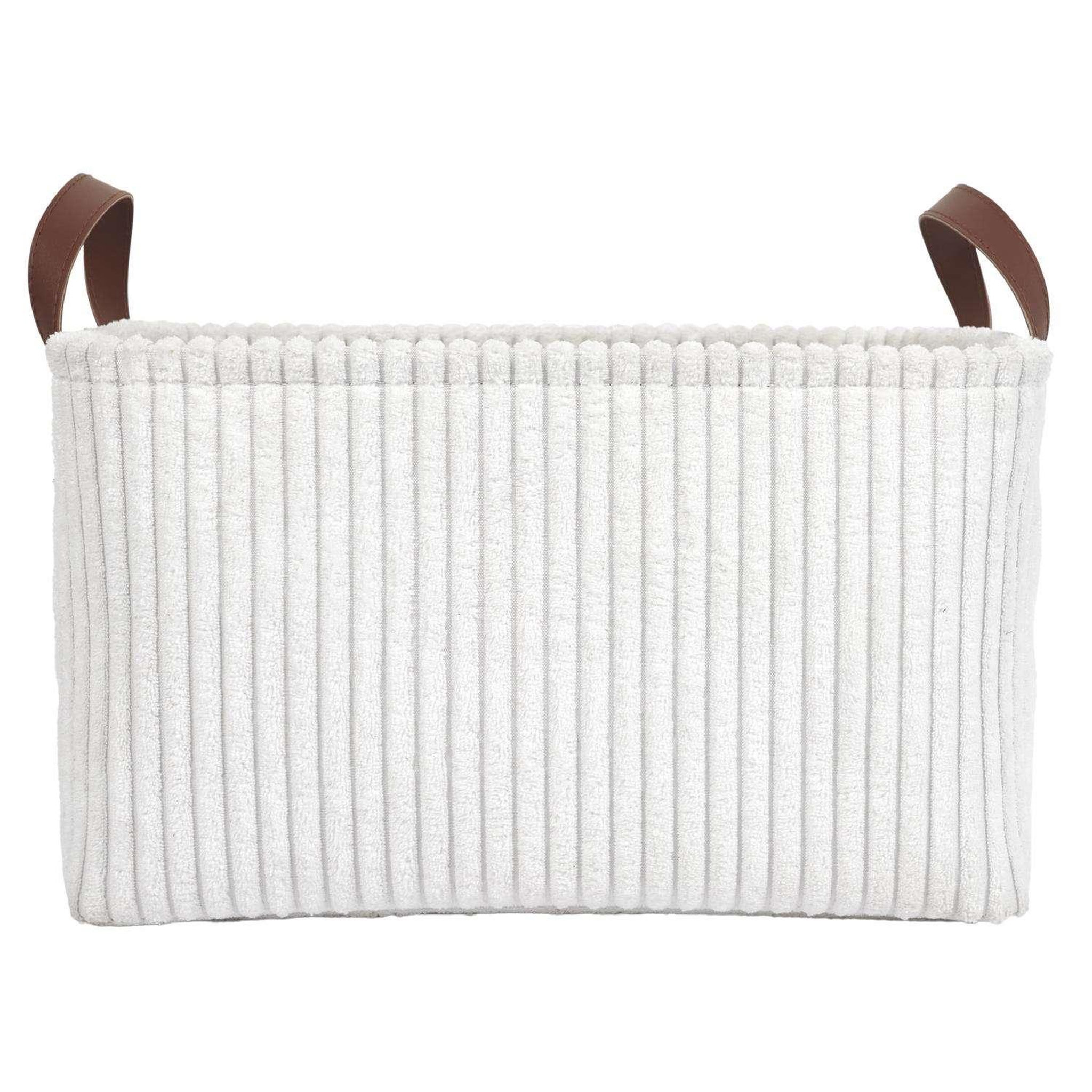 Voir la diapositive 4 : The Home Deco Factory Lot de 3 paniers de rangement en tissu côtelé - Blanc