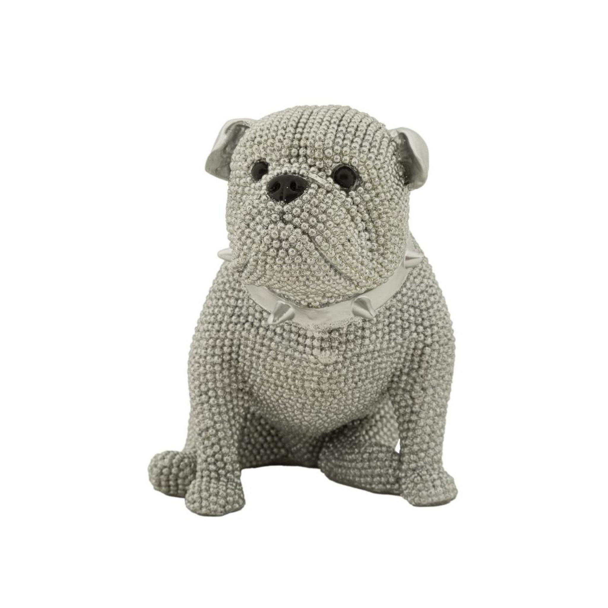 Paris Prix Statuette déco bulldog  sparky  17cm argent