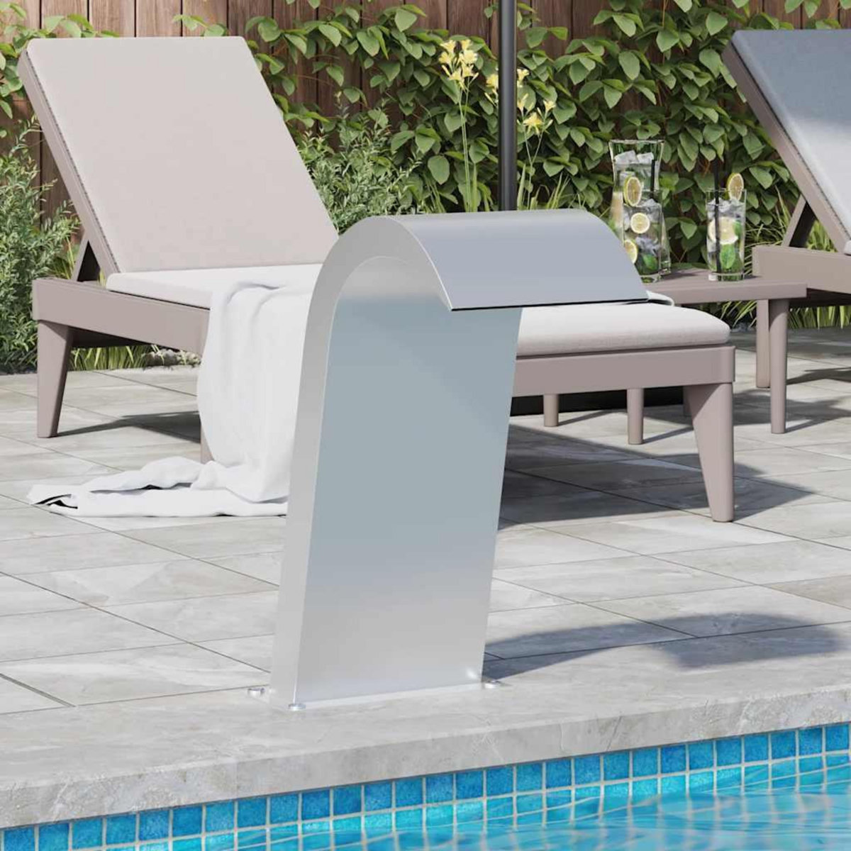 VIDAXL Fontaine de piscine 50x30x60 cm Acier inoxydable