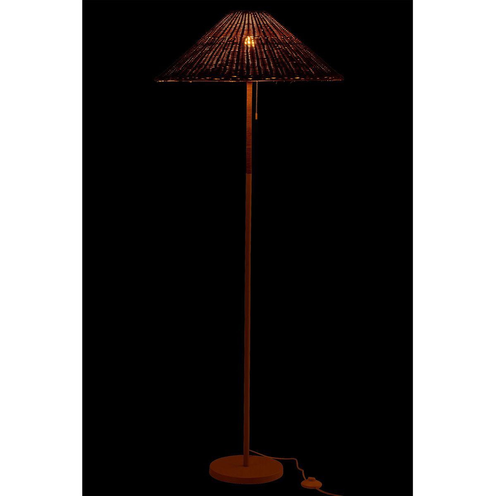 Voir la diapositive 6 : J-LINE Lampadaire en rotin  preston  154cm naturel & blanc
