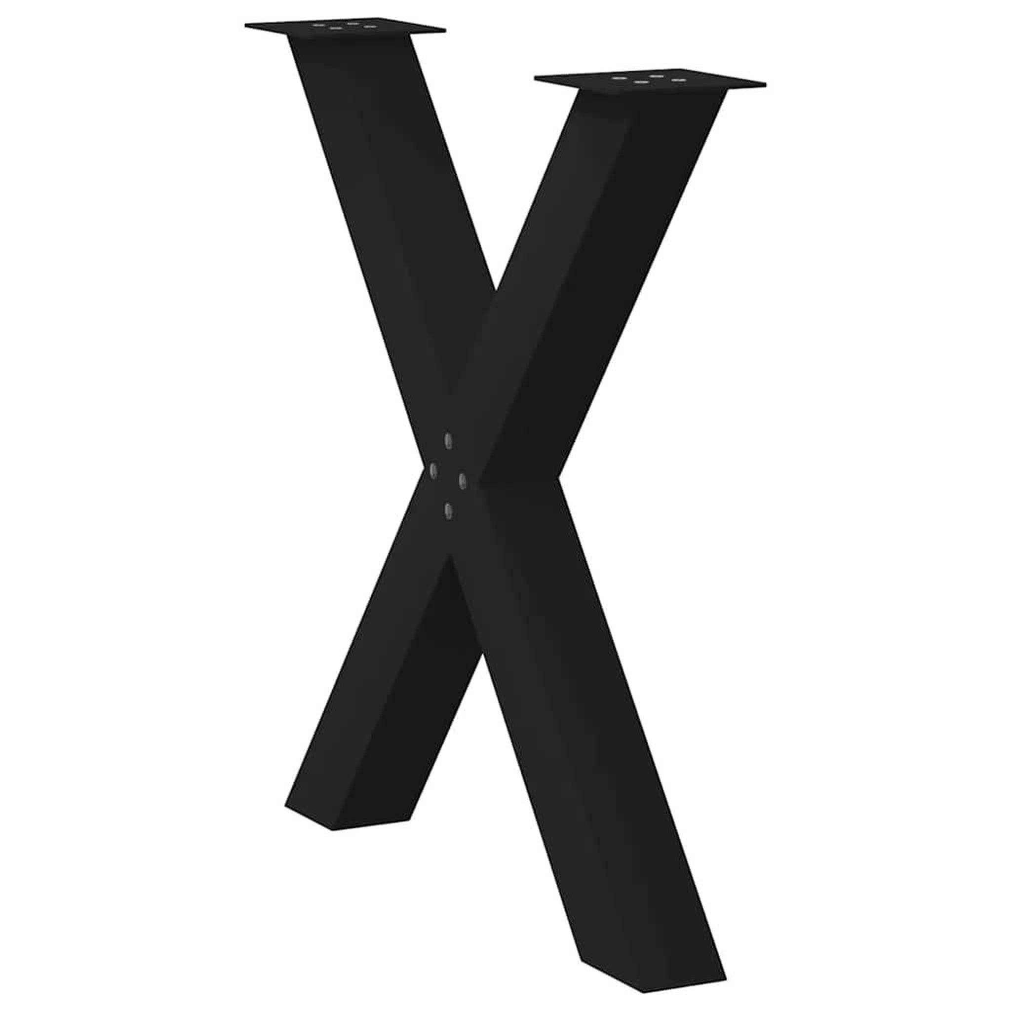 Voir la diapositive 4 : VIDAXL Pieds de table a manger forme de X 2 pcs noir 80x(72-73) cm