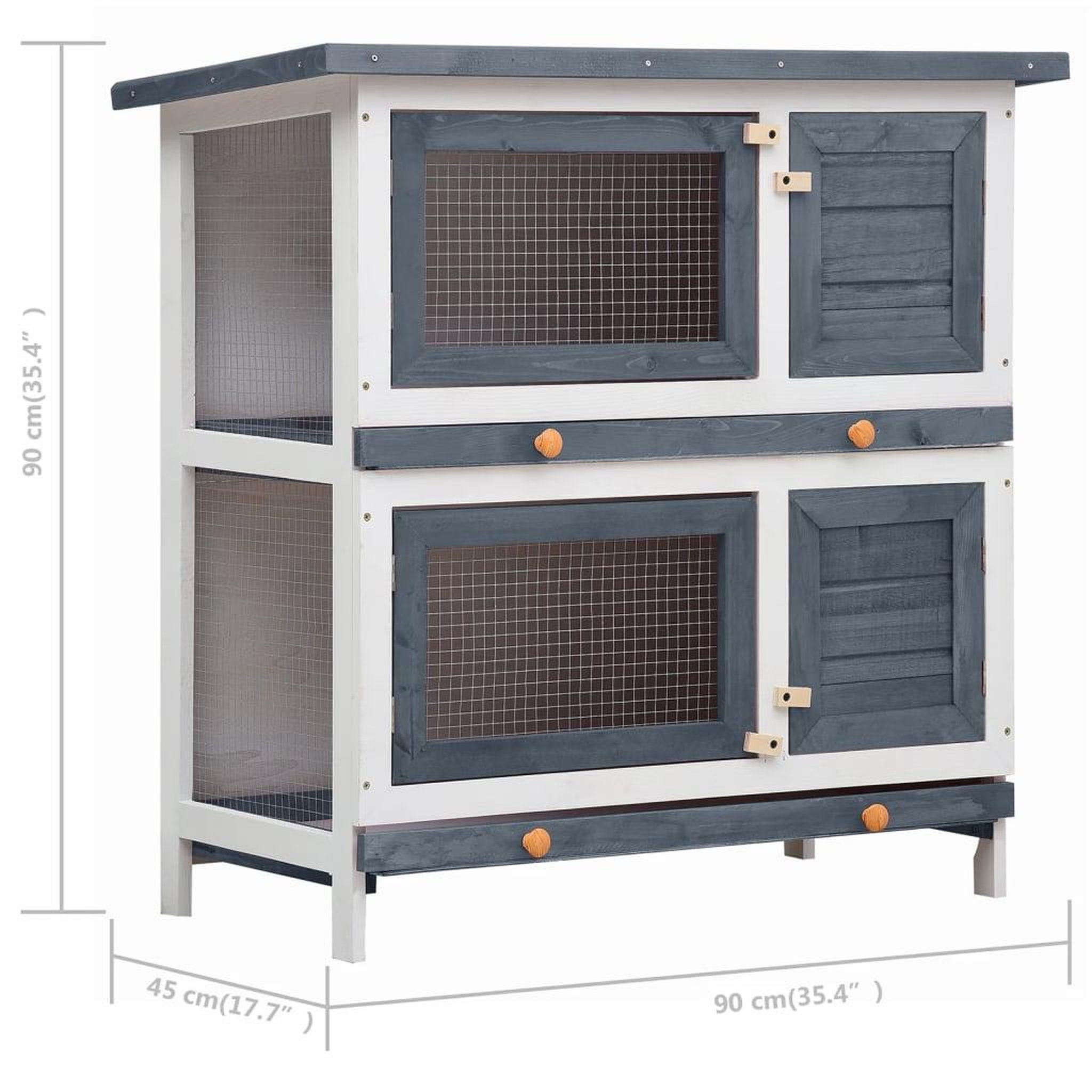 Voir la diapositive 6 : VIDAXL Clapier d'exterieur 4 portes Gris Bois