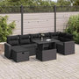 Voir la diapositive 1 : VIDAXL Salon de jardin 8 pcs avec coussins noir resine tressee