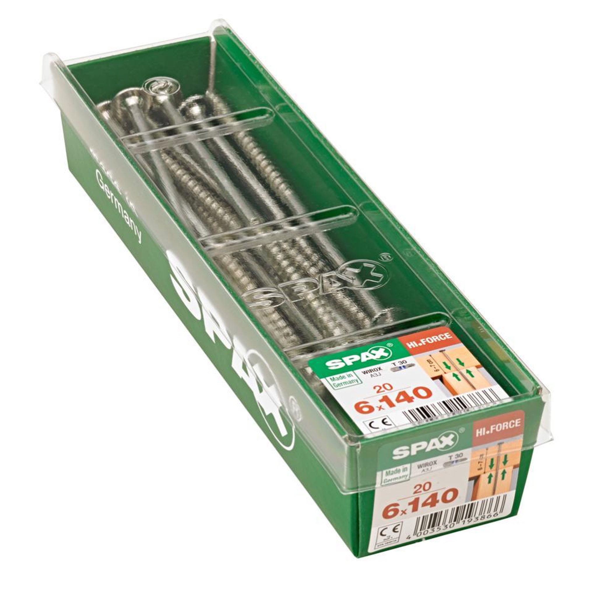 CENTRALE BRICO Lot de 20 vis acier tête fraisée bombée torx SPAX, Diam.6 mm x L.140 mm