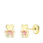 Voir la diapositive 1 : L'ATELIER D'AZUR Boucles d'Oreilles Or 18 Carats 750 Jaune - Zirconiums et émail - Ours