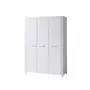 Vipack ERIK  Lit simple 90x200 cm + chevet en bois + Armoire 3 portes Blanc