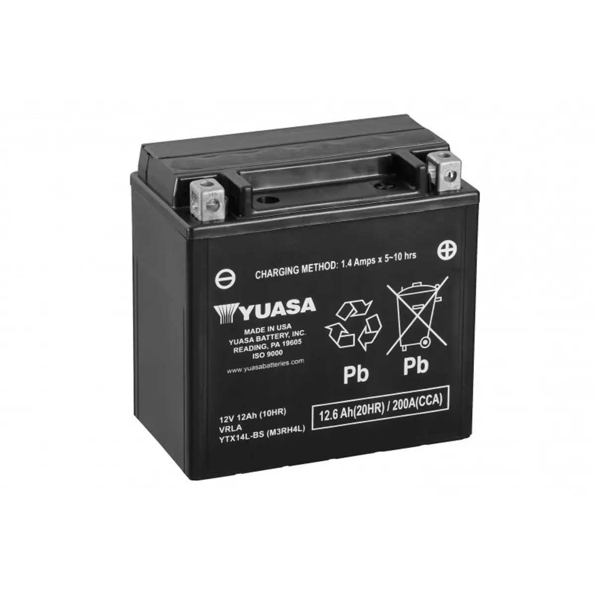YUASA Batterie moto YUASA YTX14L-BS 12V 12.6AH 200A