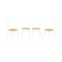 Voir la diapositive 1 : SWEEEK Lot de 4 chaises vintage en bois avec assise en rotin et dossier arrondi. coloris blanc. L 48 x P 49.5 x H 90cm