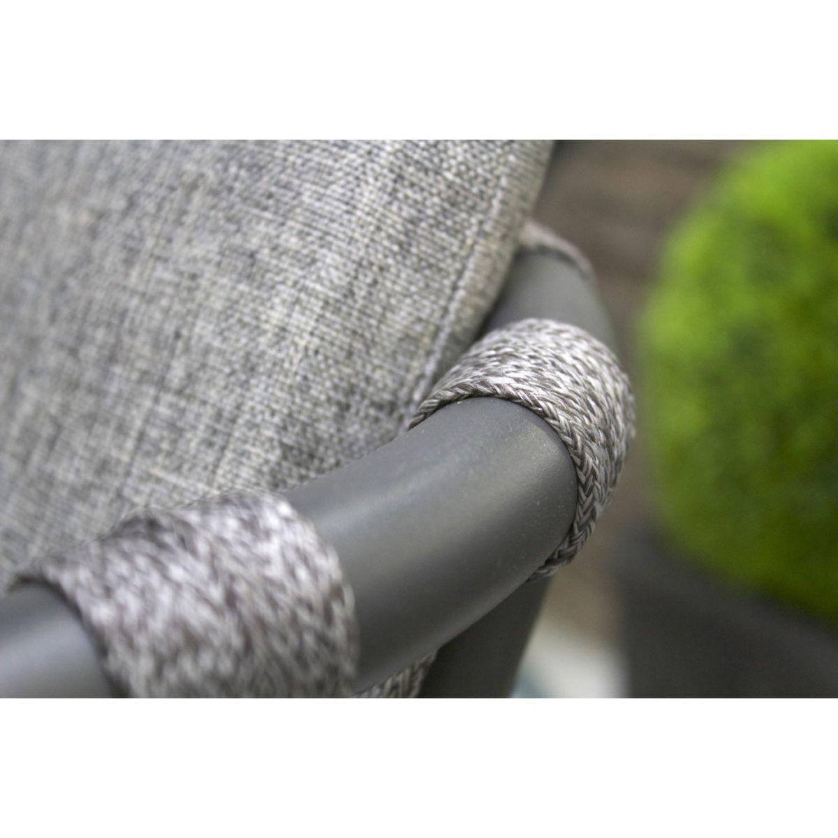 PARIS GARDEN Fauteuil de jardin empilable en aluminium et corde gris anthracite PILAT