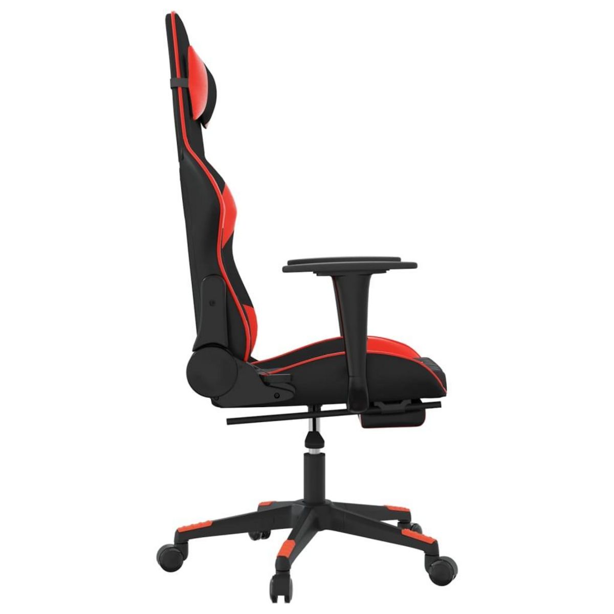 VIDAXL Chaise de jeu avec repose-pied Noir et rouge Similicuir
