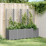 VIDAXL Jardiniere avec treillis gris clair 160x40x140 cm PP