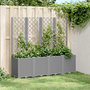 Voir la diapositive 1 : VIDAXL Jardiniere avec treillis gris clair 160x40x140 cm PP