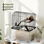 Voir la diapositive 3 : PAWHUT Cage rongeur hamster 3 étages - roulettes, plateforme, échelle, accessoires - PP transparent acier noir