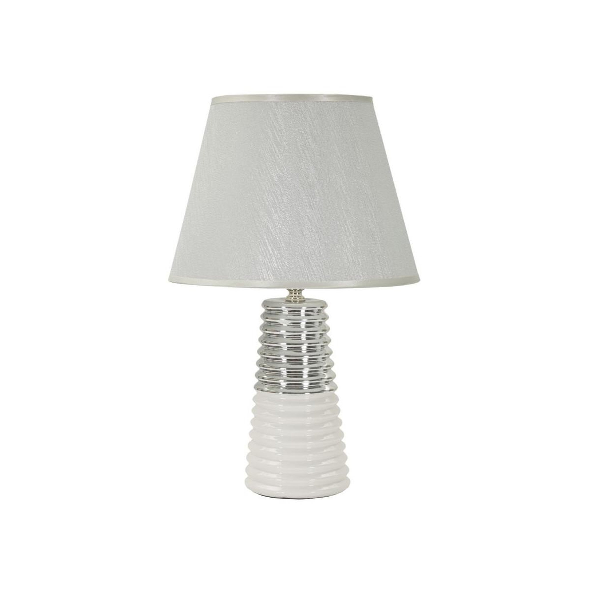 Paris Prix Lampe à poser en céramique  candela  41cm argent & blanc